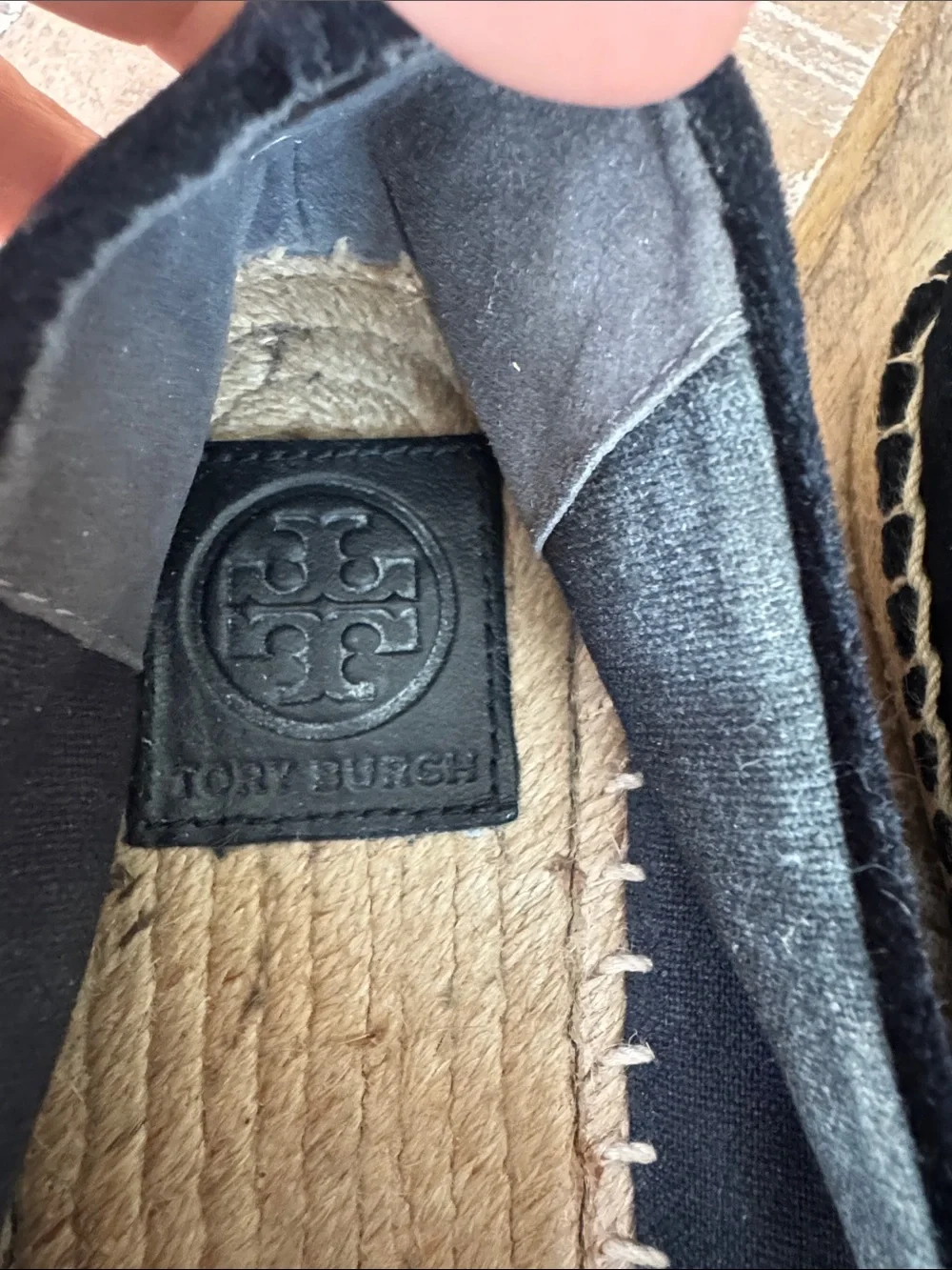 Tory Burch Black Velvet Espadrille 8.5
